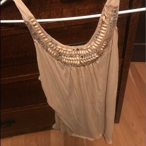 Beaded Collar Sleeveless Top
